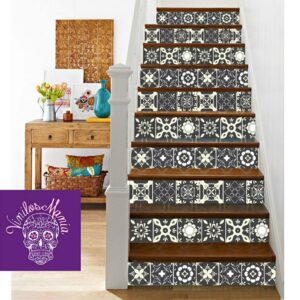 Azulejos negro con blanco