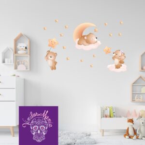 Ositos en las nubes con estrellas