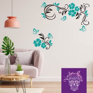Flores y mariposas